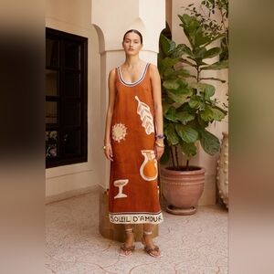 Alemais Soleil d'amour silk midi dress | Rust US 2